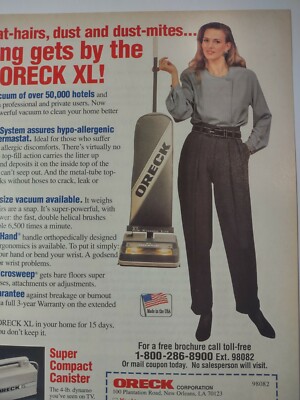 Oreck XL Nothing Gets By Vacuum Cleaner Vintage 1990s Print Ad | eBay