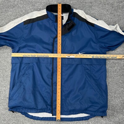 Vintage Nike Jacket XXL Blue White Full Zip Windbreaker Drop