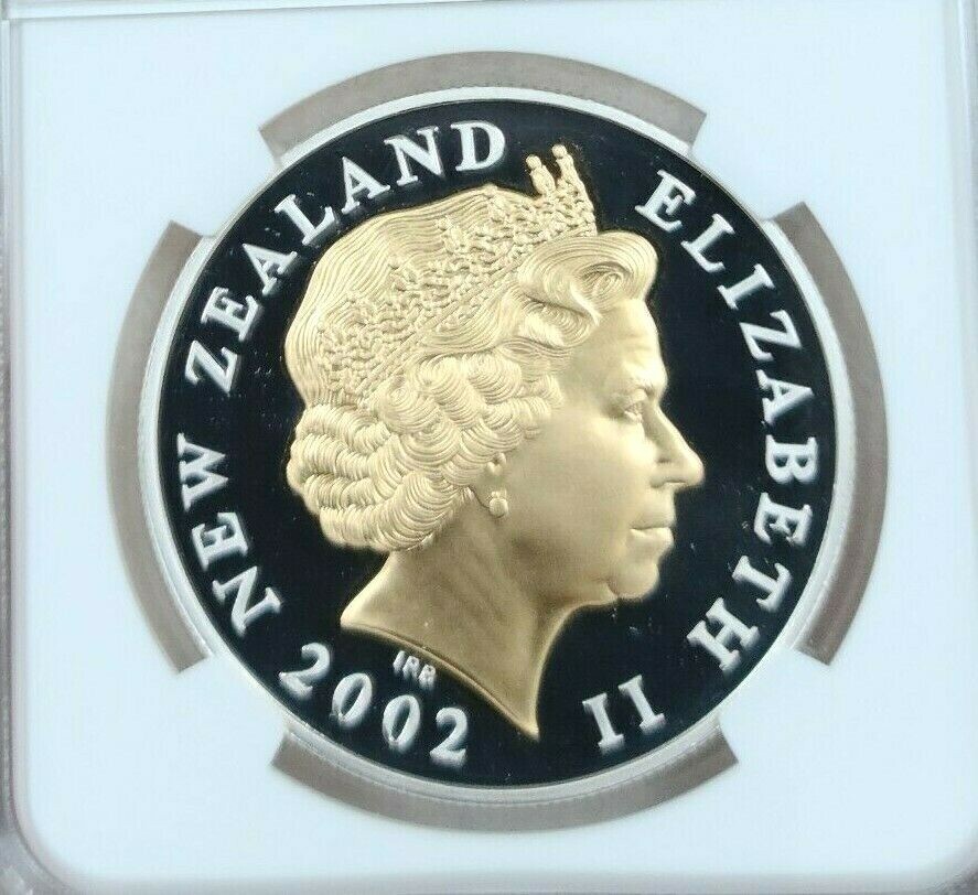 2002 NEW ZEALAND SILVER 5 DOLLARS QUEENS GOLDEN JUBILEE NGC PF 69