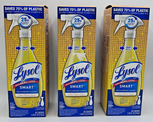 3 Pack Lysol SMART Multi-Purpose Cleaner, Citrus Breeze Starter Kits New in Box