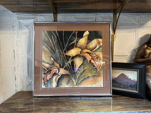 Original MARY HARDY Watercolor Painting ORCHIDS O’Keefe Museum
