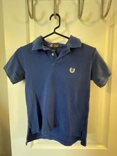 Chaps Youth Teen Boys Kids Small 8 10 short sleeve Royal blue polo shirt used