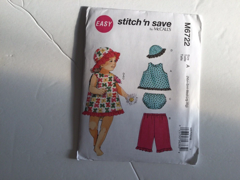Easy Stitch N Save Pattern M6722 Uncut Size A Infant-XL - Image 2 of 3