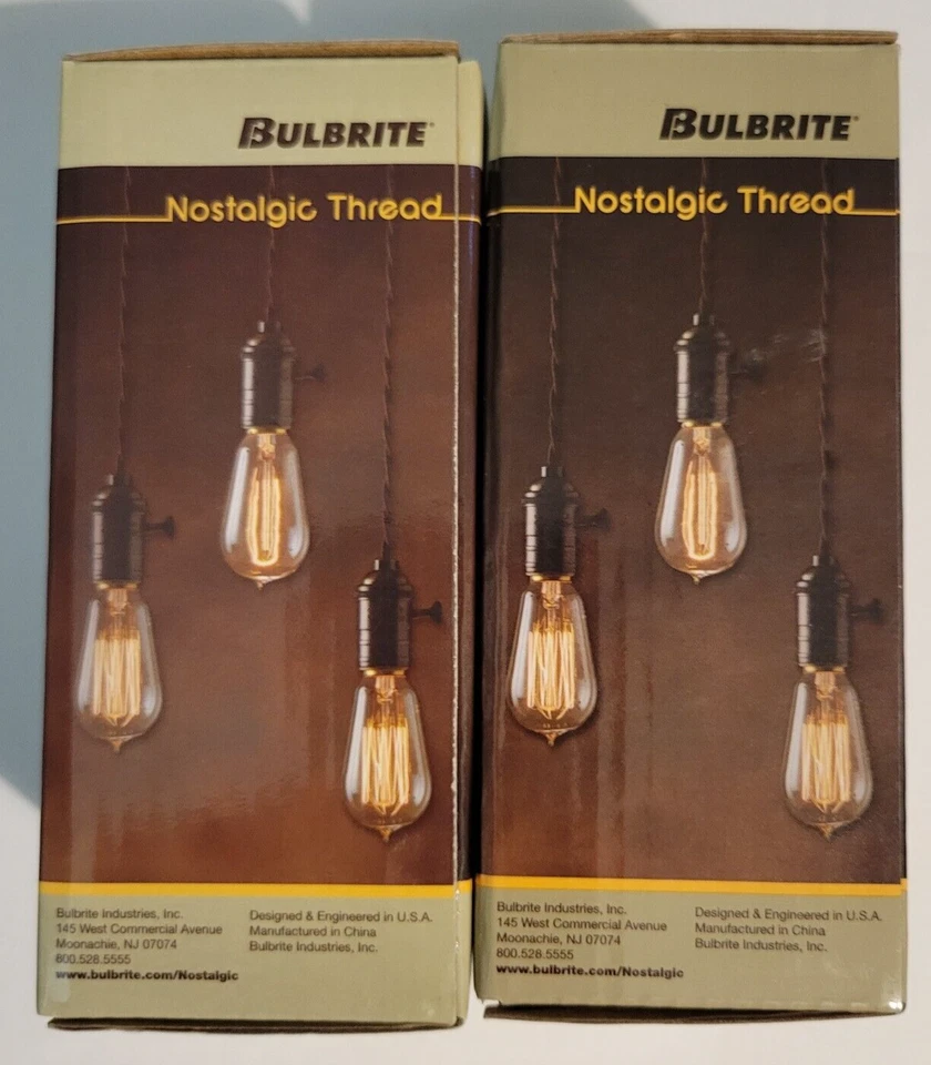 2 Pack Edison Light Bulb 60W BULBRITE 136019 Nostalgic Thread Vintage Bulbs New - Image 3 of 4