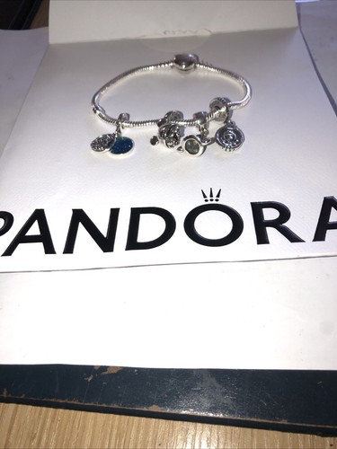 Stunning Pandora 925 Sterling Silver 18.5cm Bracelet & 4 Dangle Charms Disney: - Picture 5 of 7