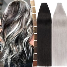 Invisible Tape In 100 Remy Human Hair Extensions Full Head Ombre Balayage 200G