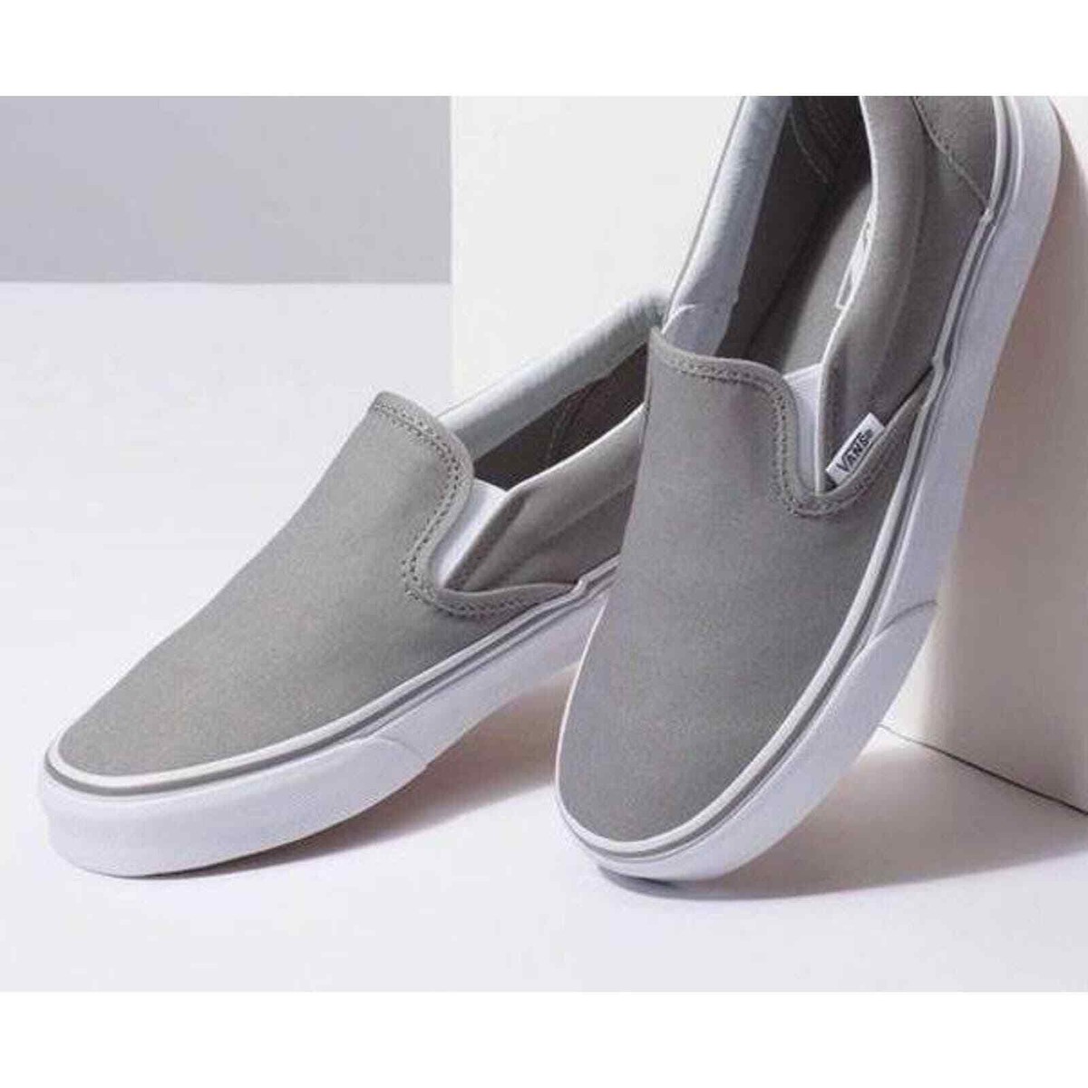 Vans Classic Slip On Gray Canvas Sneakers Mens Size 8 Casual Vans | Classic Slip-On Charcoal Classics Shoe main image 2