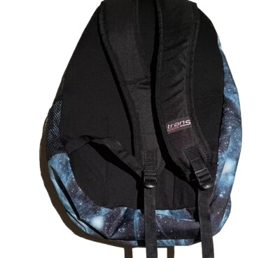 Jansport Trans Backpack Blue Cosmic Galaxy Print Laptop Sleeve Padded Bag  Pack