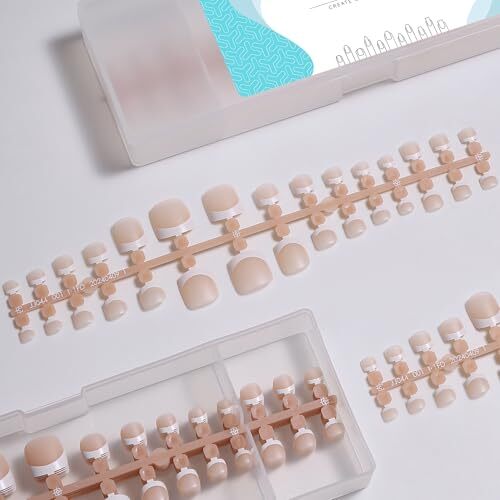 French Tip Toe Nail,Press On Toenails,Toe Nail Press D-Nude-Toe Nail - Picture 2 of 6