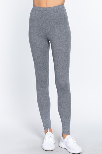 WOMEN BASIC SOLID STRETCH COTTON SPANDEX LEGGINGS 8477 - Picture 3 of 35
