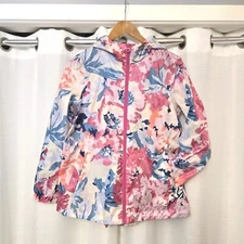 Joules Right As Rain Jacket Sz 8 Windbreaker Hooded Coat Floral Packable