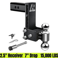 2.5" Receiver Drop Hitch 7" Adjustable Trailer Hitch Tow & Stow 15,000 GTW