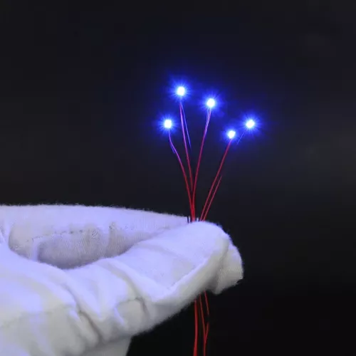 50PC Pre Wired Blue #0402 SMD LEDs Lighting Kits Pre-soldered Micro LEDs USA - Bild 3 von 16