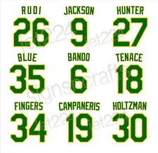 OAKLAND A's  STICKER DECAL Reggie Bando Campy Hunter Rudi Fingers Athletics Blue