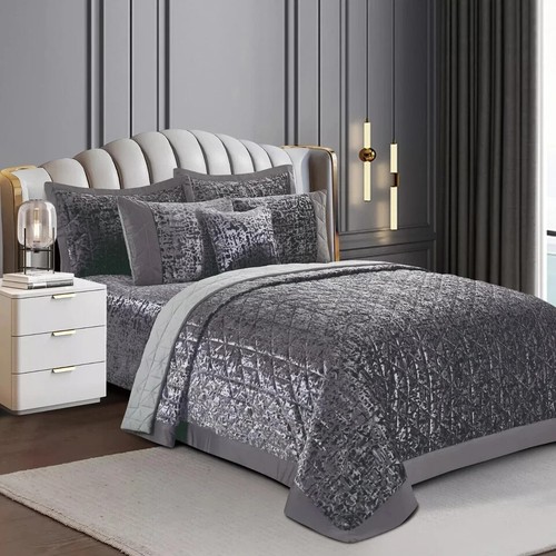 3 Piece Embossed Bedspread Quilted Bed Throw Bedding Set Double Size Pillow Sham - Picture 27 of 38