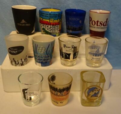 * Vintage - SHOT GLASS lot #4 - 11 Different - Cities in USA - read for places!