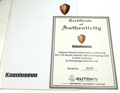 Autoart 1/18 Scale Diecast 79003 - Koenigsegg CCX - Silver - Picture 6 of 7