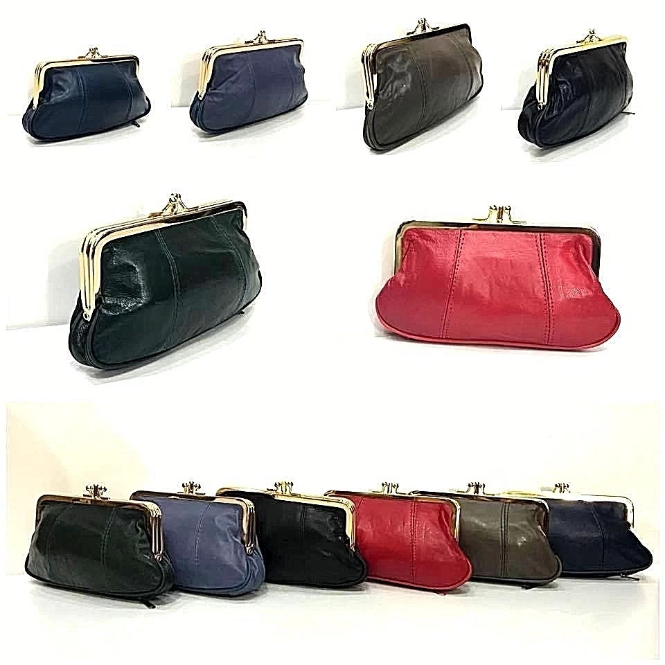 Leather Coin Purse for Women With Clasp Clip Purse for Women 