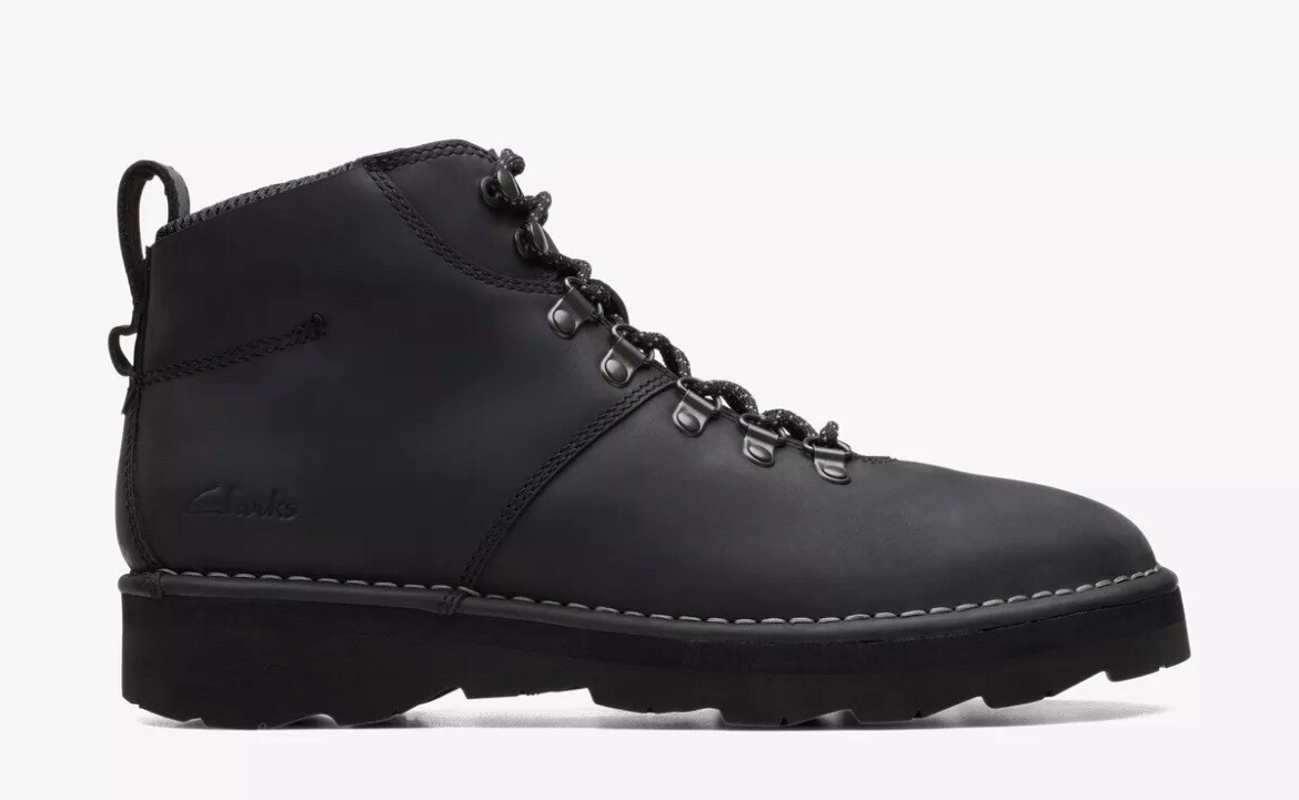 CLARKS MEN'S CRAFTDALE HIKE BLACK LEATHER ANKLE BOOT UK 10 G EU