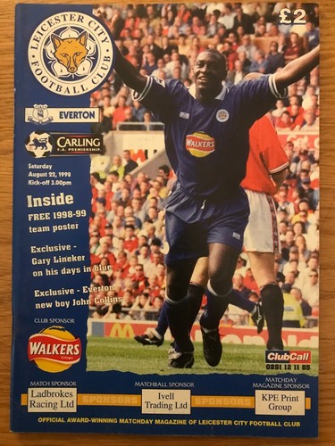 LEICESTER CITY V EVERTON PROGRAMME 1998/99 - Picture 1 of 2