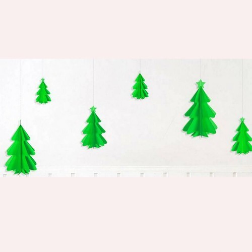 2m 3D Matte Green Christmas Tree Paper Garland Xmas Party Hanging Decorations - Picture 2 of 3