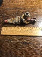 Vintage Metal Toy Soldier prone position with Machine Gun