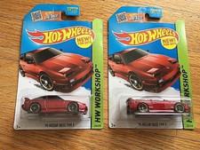 LOT OF 2 Hot Wheels '96 Nissan 180SX Type X Night Burnerz Red Car New for 2015