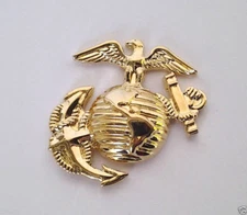 US MARINE CORP EAGLE GLOBE ANCHOR-GOLD (1-1/1") Military Hat Pin P14867 EE