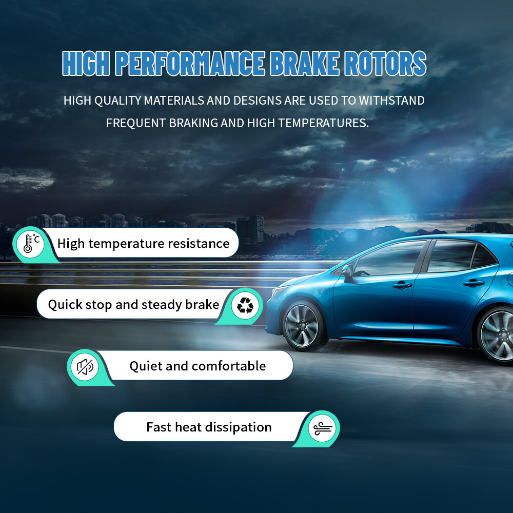 For 2015 -2020 2021 Kia Sedona Front & Rear Drilled Brake Rotors + Ceramic Pads