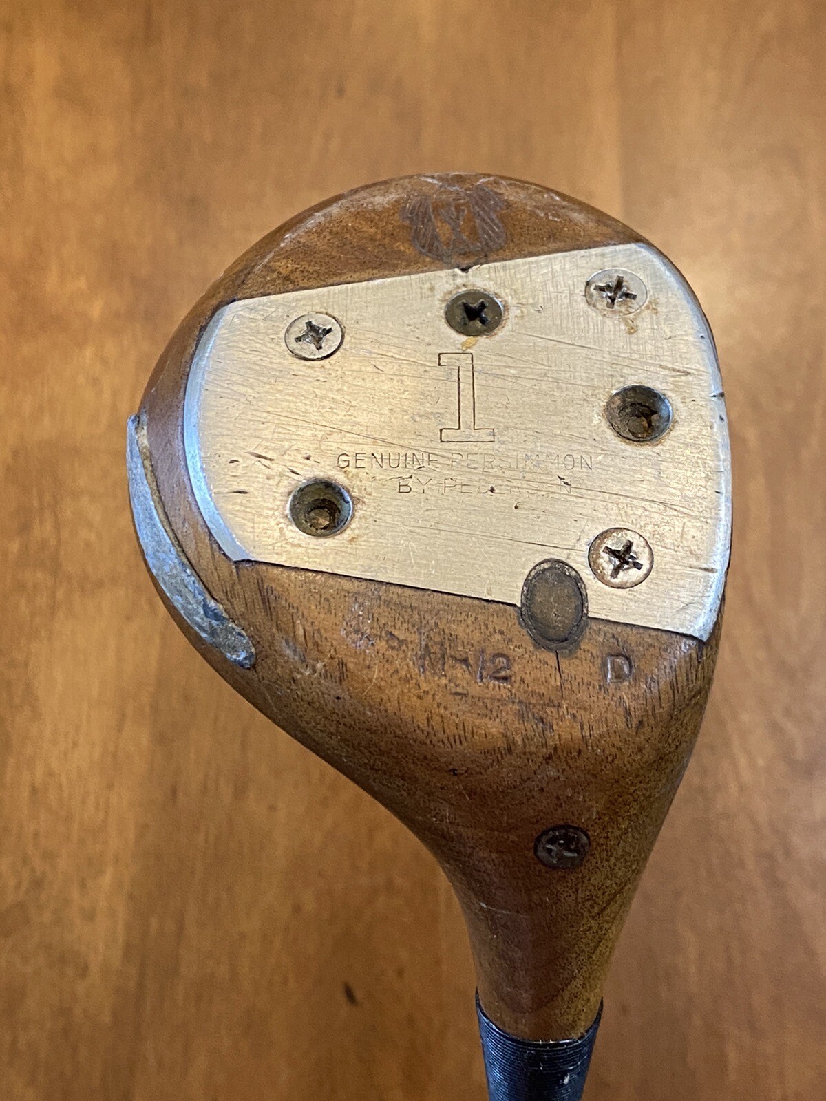 Persimmon Golf Clubs by Pedersen 1 Driver 2 Woods Steel Shaft Lot of 3