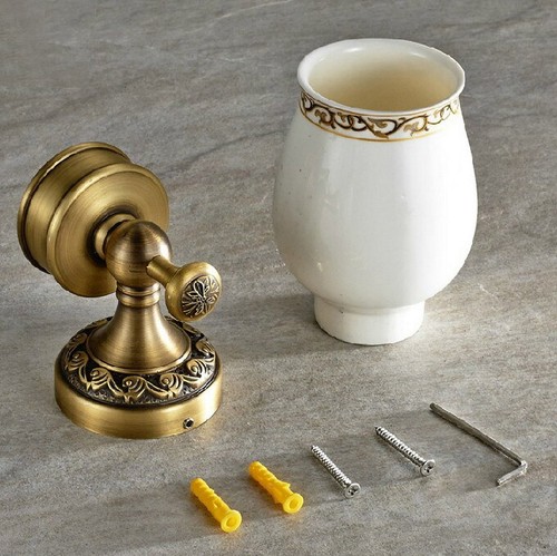 Antique Brass Carved Bathroom Accessories Set Bath Hardware Towel Bar fzh115 - Picture 11 of 28