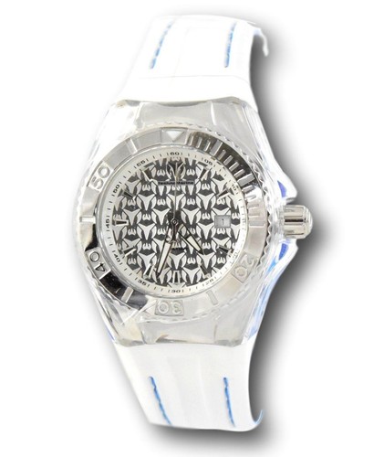 Technomarine Cruise Womens 34mm Silver Monogram Dial White Strap Watch TM-115155 - Picture 2 of 8