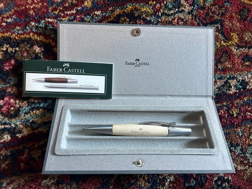 Faber-Castell E-Motion Pencil Wood & Chrome Brown New in Box