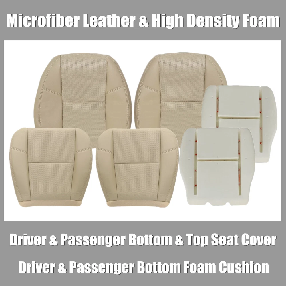 2009-2014 For Cadillac Escalade EXT Front Bottom Top AC Leather Seat Cover Tan