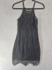 Express Womens 0 Mini Dress Croquet Whitchy Lace Asymmetrical Highneck Whimsy 