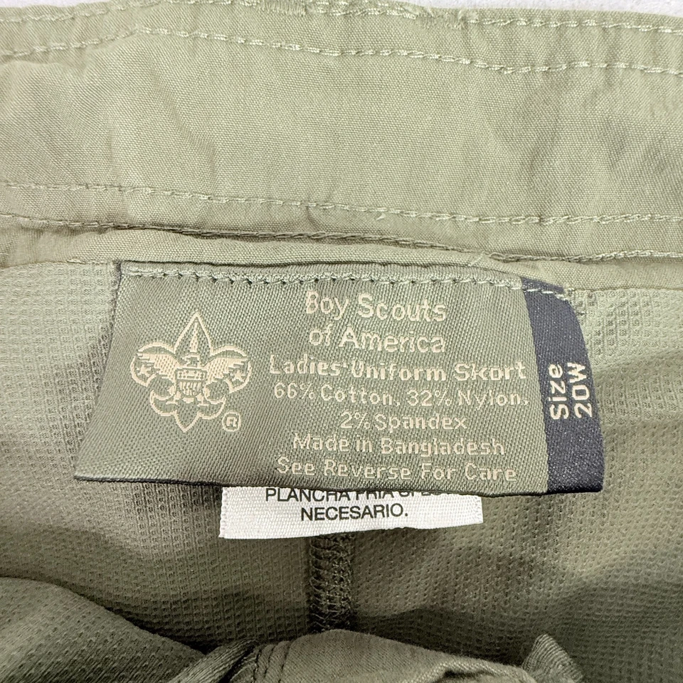 Scouting America BSA Mujer Uniforme Skort Talla 20W Verde Oliva Falda Scout Foto 3 de 4