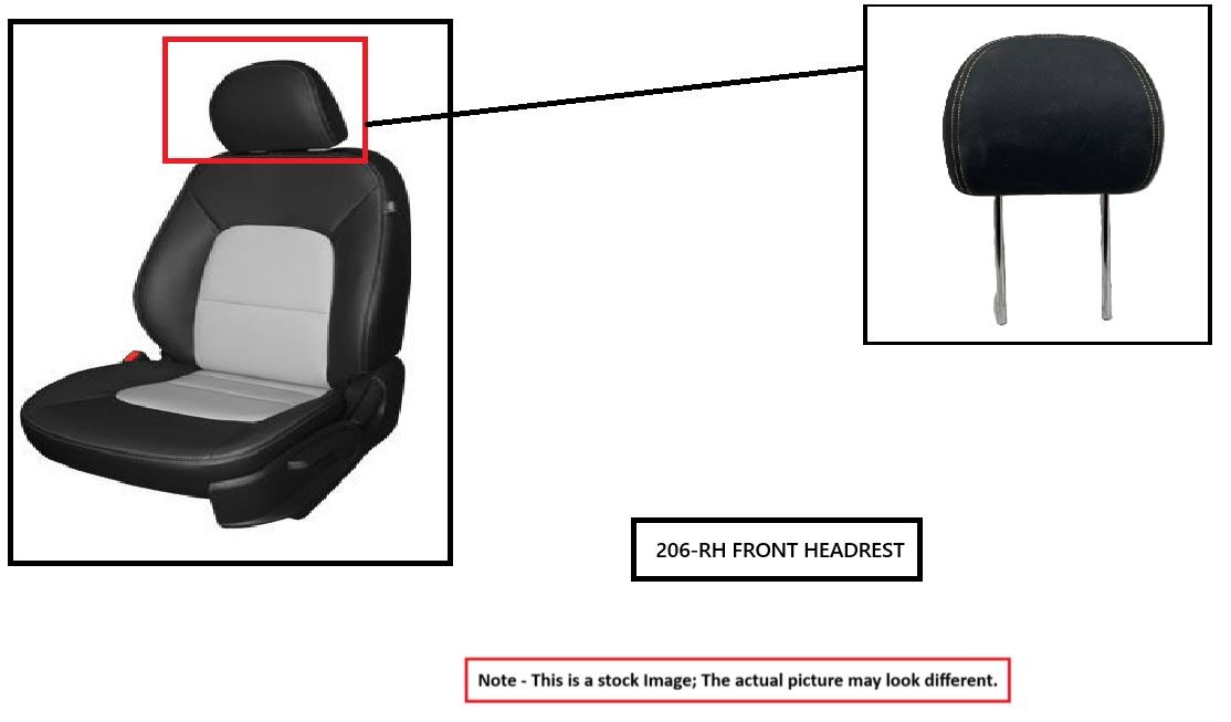 RH FRT BLK LEA HEADREST						 OEM 2016 MASERATI GHIBLI