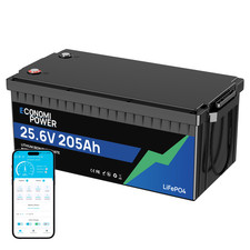 24V 200Ah/205Ah LiFePO4 Deep Cycle Battery Bluetooth 200A BMS Solar RV Marine
