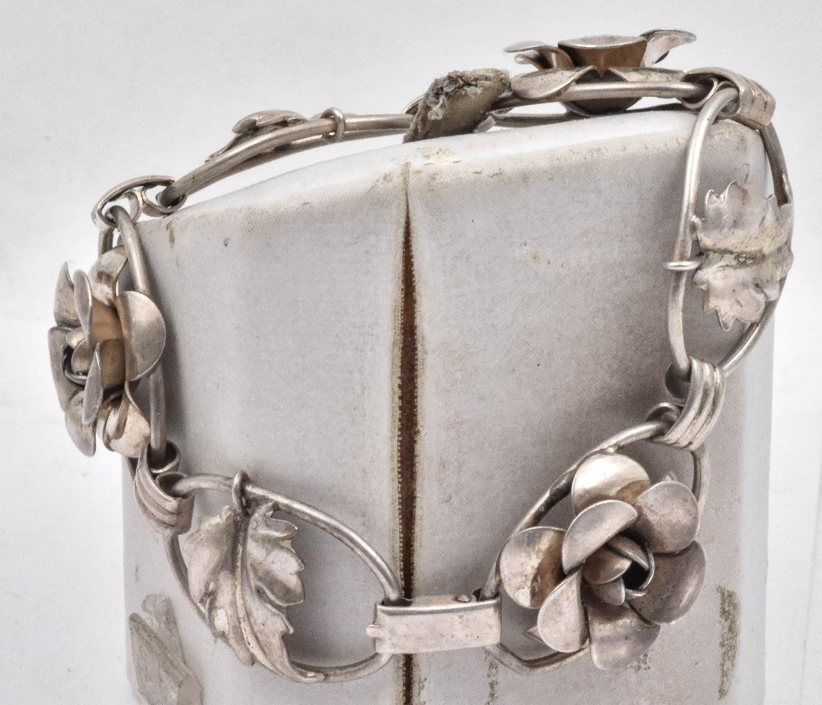 Bracelet Gourmette Argent Massif 925 – Maille Simple, Style Art Nouveau