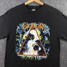 VTG 2002 DEF LEPPARD Hysteria T Shirt Men’s M Black Rock Giant Tag Metal Y2K