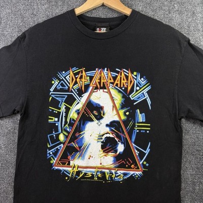 VTG 2002 DEF LEPPARD Hysteria T Shirt Men s M Black Rock Giant Tag Metal Y2K