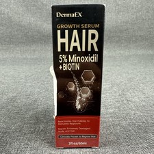 DermaEX 5 Minoxidil Hair Growth Regrowth Serum  Biotin Men  Women 2 Fl Oz