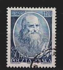 Poland Leonardo Da Vinci 500 Ann stamp 1952 #B73 AA