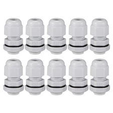 10pcs PG7 Cable Gland Waterproof Locknut for 2mm-5mm Dia Cable Wire White