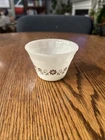 Dynaware Pry-o-Rey Ramekin Glass Custard Cup Brown Daisy Vintage Scalloped