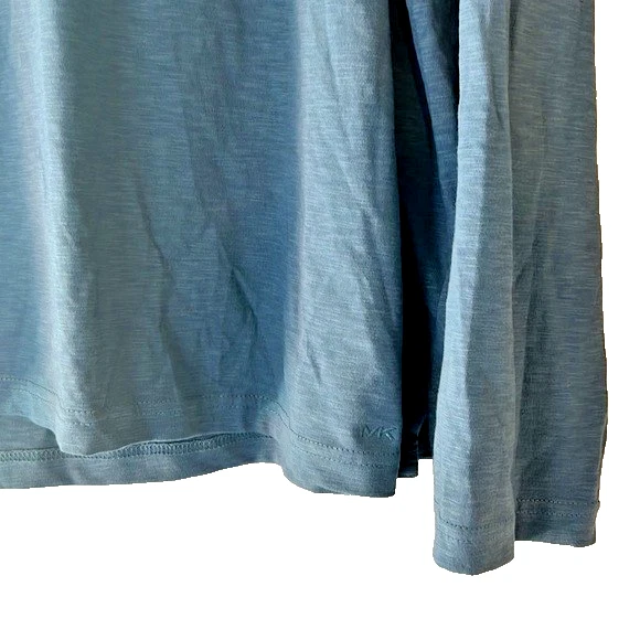 MICHAEL KORS Felpa Henley Kors uomo blu scuro Chambray blu slub taglia XXL NUOVA CON ETICHETTE