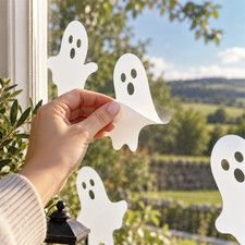 Reusable Ghost Window Clings | Static Cling Halloween Decals | Pack of 6
