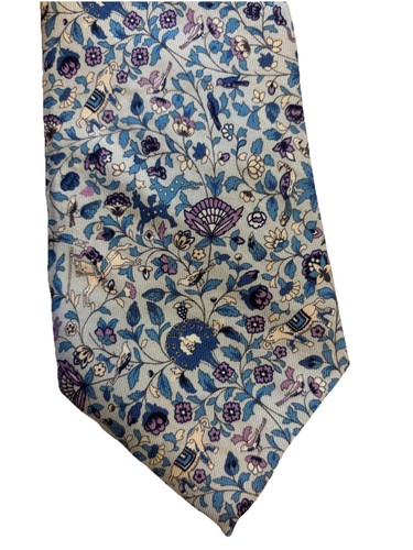 LIBERTY OF LONDON MENS BLUE FLORAL SILK TIE