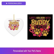 Custom Pet Set of 2 Ornament Personalized Name Dog Lover Owner Gift Easter Gift