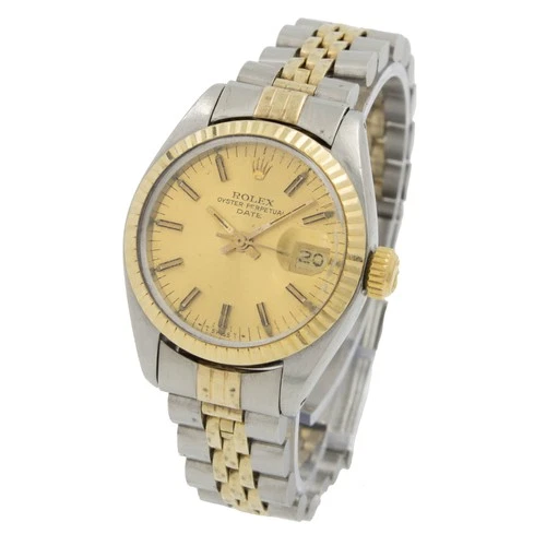 Ladies' Rolex OP Date Two Tone Champagne Dial Ref.#6917 26mm Watch #W24644-1